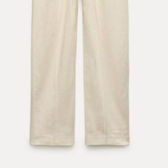 Linen Blend Straight Pants by Zara - Picture 8 of 9